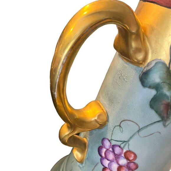 Antique Hand Painted Tall Porcelain Pitcher Tankard Rosenthal Bavaria - Picture 7 of 9